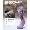 image:imageOutdoorMaster Merino Wool Ski Socks for Kids Boys amp Girls Thermal Winter Warm Snowboarding Socks for Cold WeatherPurple Gray