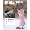 image:imageOutdoorMaster Merino Wool Ski Socks for Kids Boys amp Girls Thermal Winter Warm Snowboarding Socks for Cold WeatherZ Peach Pink