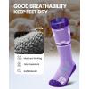 image:imageOutdoorMaster Merino Wool Ski Socks for Kids Boys amp Girls Thermal Winter Warm Snowboarding Socks for Cold WeatherZ Purple