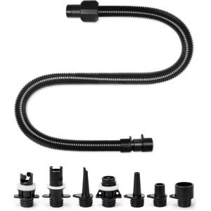image:imageOutdoorMaster Inflatable Boat Sup Pump Adapter amp Air Hose Kit Electric Paddle Board Pump Sup Air Pump Accessories with 7 Air Valve Nozzles for Inflatable Stand Up Paddle BoardBoatTentPool