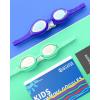 image:imageOutdoorMaster Kids Swim Goggles 2 Pack  Quick Adjustable Strap Swimming Goggles for KidsRevo Blue Cyan