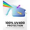 image:imageOutdoorMaster Hawk II Polarized Sports Sunglasses for Men Women UV400 Protection Cycling Baseball Running Fishing GolfWhite Framerevo Blue Cat3
