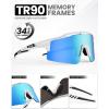 image:imageOutdoorMaster Hawk II Polarized Sports Sunglasses for Men Women UV400 Protection Cycling Baseball Running Fishing GolfWhite Framerevo Blue Cat3