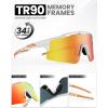 image:imageOutdoorMaster Hawk II Polarized Sports Sunglasses for Men Women UV400 Protection Cycling Baseball Running Fishing GolfWhite Framerevo Red Cat3