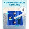 image:imageOutdoorMaster Beach Umbrellas for Sand with Sandbag amp Anchor 72ft Adjustable Umbrella for Beach Heavy Duty Wind Portable UPF50 Sunshade with Carry Bag for PatioDark Blue Striped Cup Holder
