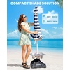 image:imageOutdoorMaster Beach Umbrellas for Sand with Sandbag amp Anchor 72ft Adjustable Umbrella for Beach Heavy Duty Wind Portable UPF50 Sunshade with Carry Bag for PatioNavy Striped Cup Holder