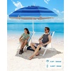 image:imageOutdoorMaster Beach Umbrellas for Sand with Sandbag amp Anchor 72ft Adjustable Umbrella for Beach Heavy Duty Wind Portable UPF50 Sunshade with Carry Bag for PatioDark Blue Striped Simple