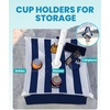 image:imageOutdoorMaster Beach Umbrellas for Sand with Sandbag amp Anchor 72ft Adjustable Umbrella for Beach Heavy Duty Wind Portable UPF50 Sunshade with Carry Bag for PatioNavy Striped Cup Holder