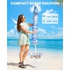 image:imageOutdoorMaster Beach Umbrellas for Sand with Sandbag amp Anchor 72ft Adjustable Umbrella for Beach Heavy Duty Wind Portable UPF50 Sunshade with Carry Bag for PatioBlue White Striped Cup Holder