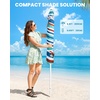 image:imageOutdoorMaster Beach Umbrellas for Sand with Sandbag amp Anchor 72ft Adjustable Umbrella for Beach Heavy Duty Wind Portable UPF50 Sunshade with Carry Bag for PatioBlue Red Striped Simple