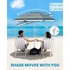 image:imageOutdoorMaster Beach Umbrellas for Sand with Sandbag amp Anchor 72ft Adjustable Umbrella for Beach Heavy Duty Wind Portable UPF50 Sunshade with Carry Bag for PatioBlue Red Striped Dual Fold