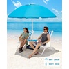 image:imageOutdoorMaster Beach Umbrellas for Sand with Sandbag amp Anchor 72ft Adjustable Umbrella for Beach Heavy Duty Wind Portable UPF50 Sunshade with Carry Bag for PatioTurquoise Striped Cup Holder