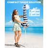 image:imageOutdoorMaster Beach Umbrellas for Sand with Sandbag amp Anchor 72ft Adjustable Umbrella for Beach Heavy Duty Wind Portable UPF50 Sunshade with Carry Bag for PatioANavy Striped Simple