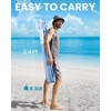 image:imageOutdoorMaster Beach Umbrellas for Sand with Sandbag amp Anchor 72ft Adjustable Umbrella for Beach Heavy Duty Wind Portable UPF50 Sunshade with Carry Bag for PatioBlue White Striped Cup Holder