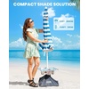 image:imageOutdoorMaster Beach Umbrellas for Sand with Sandbag amp Anchor 72ft Adjustable Umbrella for Beach Heavy Duty Wind Portable UPF50 Sunshade with Carry Bag for PatioBlue Striped Cup Holder