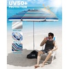 image:imageOutdoorMaster Beach Umbrellas for Sand with Sandbag amp Anchor 72ft Adjustable Umbrella for Beach Heavy Duty Wind Portable UPF50 Sunshade with Carry Bag for PatioBlue Red Striped Simple
