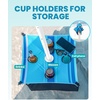 image:imageOutdoorMaster Beach Umbrellas for Sand with Sandbag amp Anchor 72ft Adjustable Umbrella for Beach Heavy Duty Wind Portable UPF50 Sunshade with Carry Bag for PatioLight Blue Striped Cup Holder
