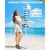 image:imageOutdoorMaster Beach Umbrellas for Sand with Sandbag amp Anchor 72ft Adjustable Umbrella for Beach Heavy Duty Wind Portable UPF50 Sunshade with Carry Bag for PatioBBlue Striped Simple
