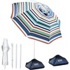 image:imageOutdoorMaster Beach Umbrellas for Sand with Sandbag amp Anchor 72ft Adjustable Umbrella for Beach Heavy Duty Wind Portable UPF50 Sunshade with Carry Bag for PatioBlue Red Striped Dual Fold