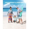 image:imageOutdoorMaster Beach Tent with Blackout Shelter Technology Portable Sun Shade Shelter 4 Person Pop Up Beach Tents with UPF 50 UV Protection 95mm Thick Pole 3 Ventilating Mesh Windows KahkiGreen