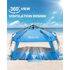 image:imageOutdoorMaster Beach Tent with Blackout Shelter Technology Portable Sun Shade Shelter 4 Person Pop Up Beach Tents with UPF 50 UV Protection 95mm Thick Pole 3 Ventilating Mesh Windows KahkiBlue