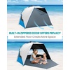 image:imageOutdoorMaster Beach Tent with Blackout Shelter Technology Portable Sun Shade Shelter 4 Person Pop Up Beach Tents with UPF 50 UV Protection 95mm Thick Pole 3 Ventilating Mesh Windows KahkiOcracoke Coast