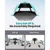 image:imageOutdoorMaster Beach Tent with Blackout Shelter Technology Portable Sun Shade Shelter 4 Person Pop Up Beach Tents with UPF 50 UV Protection 95mm Thick Pole 3 Ventilating Mesh Windows KahkiGreen