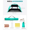 image:imageOutdoorMaster Beach Tent with Blackout Shelter Technology Portable Sun Shade Shelter 4 Person Pop Up Beach Tents with UPF 50 UV Protection 95mm Thick Pole 3 Ventilating Mesh Windows KahkiGreen