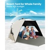 image:imageOutdoorMaster Beach Tent with Blackout Shelter Technology Portable Sun Shade Shelter 4 Person Pop Up Beach Tents with UPF 50 UV Protection 95mm Thick Pole 3 Ventilating Mesh Windows KahkiKhaki