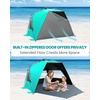 image:imageOutdoorMaster Beach Tent with Blackout Shelter Technology Portable Sun Shade Shelter 4 Person Pop Up Beach Tents with UPF 50 UV Protection 95mm Thick Pole 3 Ventilating Mesh Windows KahkiGreen
