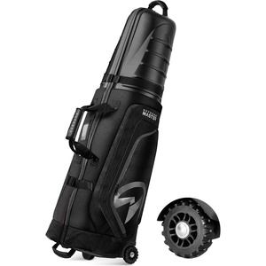 image:imageOutdoorMaster Golf Travel Bags for Airlines with Wheels and Hard Case Top Protect Golf Clubs Lightweight and Easy to Maneuver Upgrade VersionRock Black