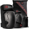 image:imageOutdoorMaster Knee Pads for Skating Knee and Elbow Pads for Adult ampYouth  Skateboard Protective Gear with Wrist Guards 3 in 1 Saver Series for SkateBlack