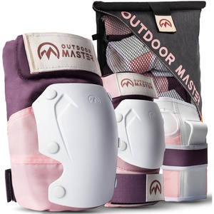 image:imageOutdoorMaster Knee Pads for Skating Knee and Elbow Pads for Adult ampYouth  Skateboard Protective Gear with Wrist Guards 3 in 1 Saver Series for SkatePink
