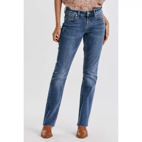DEAR JOHN Women's Playback Mid Rise Slim Straight Jeans