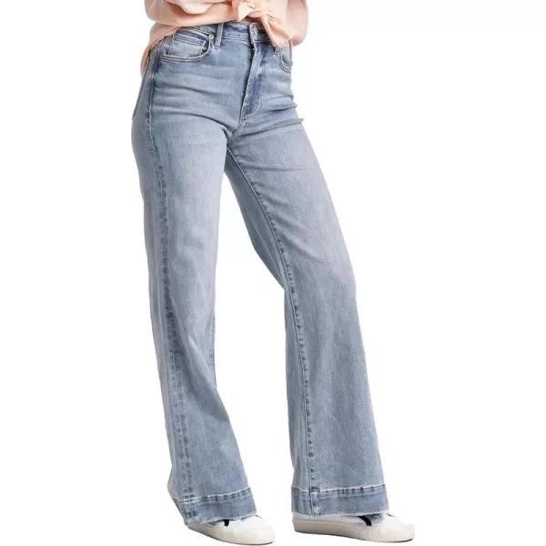 DEAR JOHN Women's Fiona Mid Rise Wide Leg Jeans