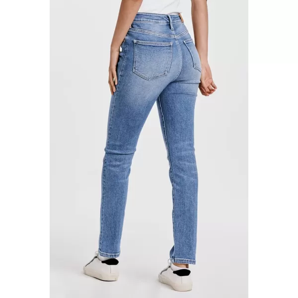 DEAR JOHN Women's Stella Super High Rise Cropped Slim Straight Jeans