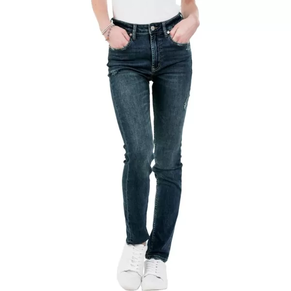 DEAR JOHN Women's Stella Super High Rise Cropped Slim Straight Jeans