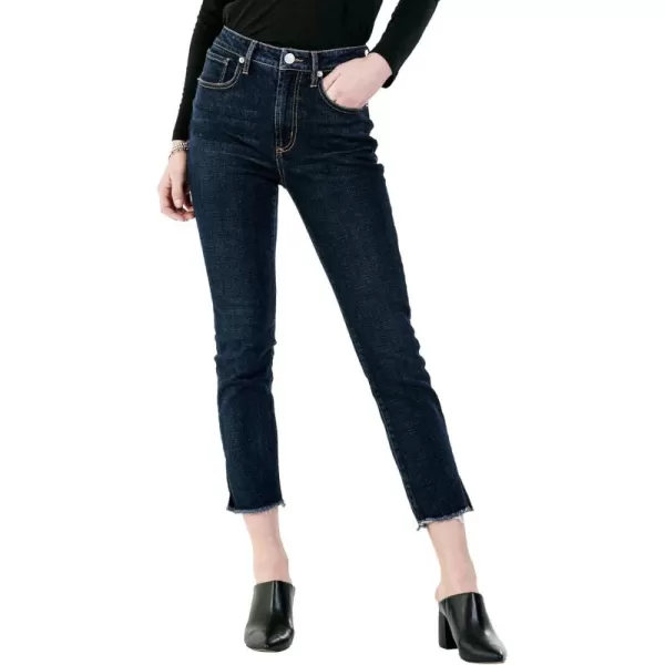 DEAR JOHN Women's Stella Super High Rise Cropped Slim Straight Jeans