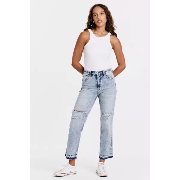DEAR JOHN Women's 90's High Rise Ankle Straight Denim Jeans