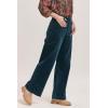 imageDEAR JOHN Audrey High Rise Wide Leg Full Inseam Womens PantsTeal Velveteen