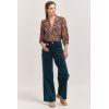 imageDEAR JOHN Audrey High Rise Wide Leg Full Inseam Womens PantsTeal Velveteen