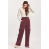 imageDEAR JOHN Becca High Rise Cargo PantsPlum Berry