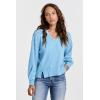imageDEAR JOHN Zyra Womens Thermal Sweater Oversized Top VNeck Drop Shoulder Long SleeveAdriatic Blue