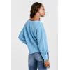 imageDEAR JOHN Zyra Womens Thermal Sweater Oversized Top VNeck Drop Shoulder Long SleeveAdriatic Blue