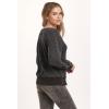 imageDEAR JOHN Zyra Womens Thermal Sweater Oversized Top VNeck Drop Shoulder Long SleeveBlack