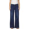 imageDEAR JOHN Micah Wide Leg Jeans Mid Rise Raw Cut Hem  Full Length Inseam  Stretch Denim  Night  Size 27