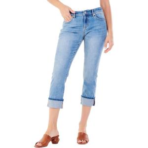 imageDEAR JOHN Blaire Womens Straight Jeans Mid Rise Cuffed InseamDaylight