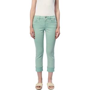 imageDEAR JOHN Blaire Womens Straight Jeans Mid Rise Cuffed InseamIceberg Green