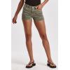 imageDEAR JOHN Ava Womens Denim Shorts Mid Rise Classic Comfort Stretch Short InseamArmy Moss
