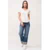 imageDEAR JOHN Vanya VNeck Womens ShortSleeve Relaxed Fit TopAntique White